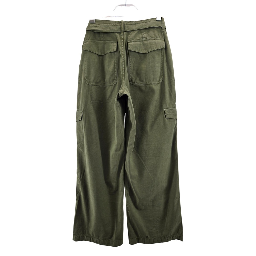 Madewell Griff Superwide Leg Cargo Pants Olive Green Size 29 High Rise Belted - Picture 4 of 11